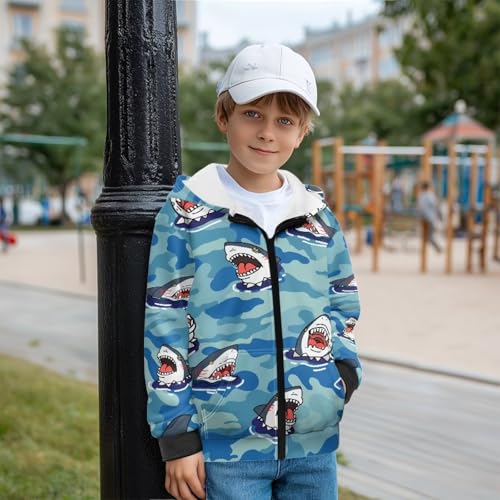 Boys Zip Up Hoodie Casual Long Sleeve Kids Fleece Clothes with Pocket Little Boys Sweatshirts Size 6-162