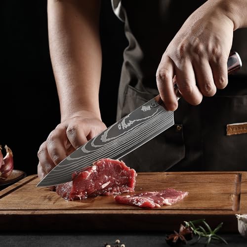 Gofire 8 Inch Chef Knife Ultra Sharp High Carbon Stainless Steel Kitchen Knife Slicing Dicing Carving Knife Ergonomic Pakkawood Handle Multipurpose For Home And Culinary Use Gift Box Included - 3