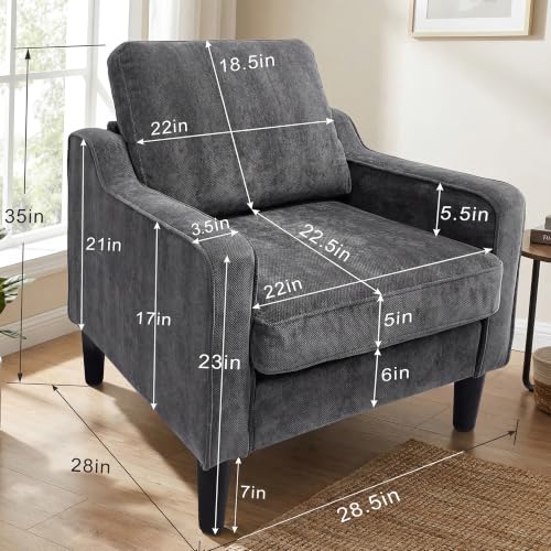 Image of STHOUYN Dark Grey Accent Chairs, Comfy Arm Chairs for Living Room, Office