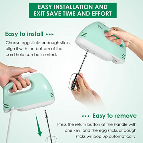 Seven-first 2021 Upgraded Electric Hand Mixer, 7-Speed Hand Mixer, Portable Kitchen Hand Held Mixer, Egg Whisk, Cake Mixer, Cream Food Beater, Baking & Cooking