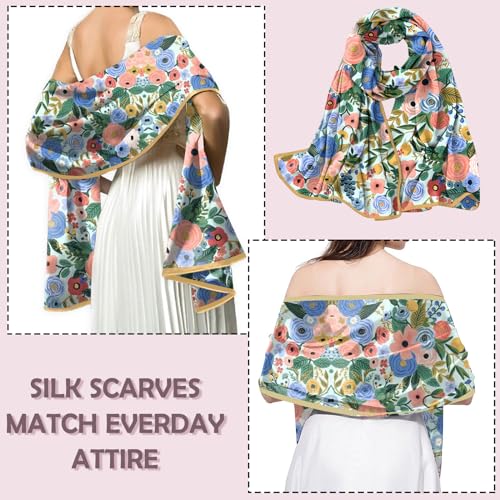 Scarves Scarf Silk Feeling Large Long Satin Scarf Lightweight Shawls Fashion Aesthetic Decoration for Women Girls4