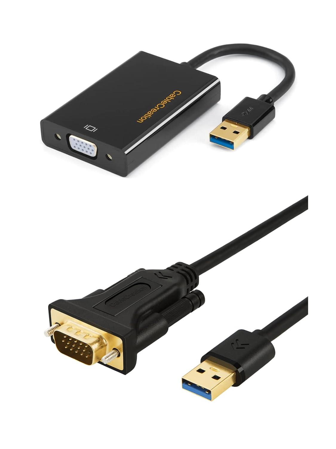 USB 3.0 to VGA Cable Bundle with USB 3.0 to VGA Adapter