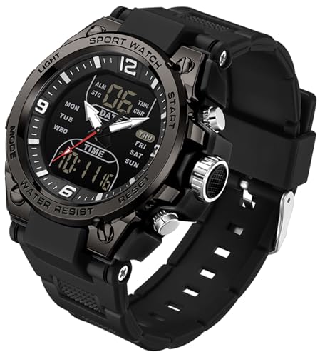 Montre étanche 5 ATM homme avec alarme et chronomètre pour le sport