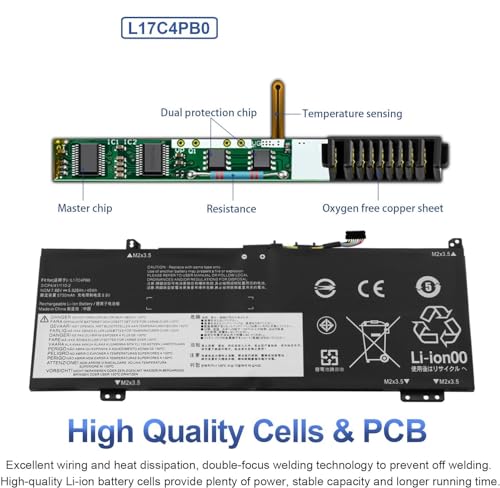 Image of Wefly L17C4PB0 Laptop Battery Replacement for Lenovo Flex 6-14IKB 14ARR IdeaPad 530S-14ARR 530S-15IKB 530S-14IKB Series L17M4PB0 L17M4PB2 L17C4PB2 5B10Q16066 5B10Q22883 5B10Q16067 Laptop Battery