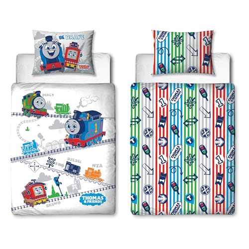 Funda de edredón de Thomas & Friends para cuna infantil reversible con almohada 2