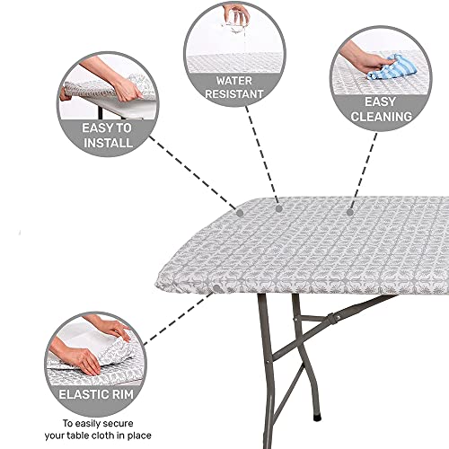 Dwadw Wooden Rectangle Elastic Fitted Tablecloth, Vintage Barn Shed Floor Wall Planks Sepia Art Old Natural Plywood Lodge Image Print, 30"X 60" Table Cover, Grey Brown #TOP3