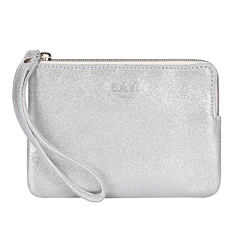 Image of Genuine Leather 4.5 x 6.5 Wristlet Purse for Women, Evening Wristlet Pouch Clutch Bag