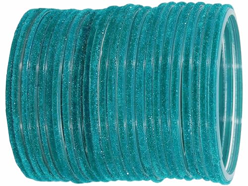 Image of NMII Glass Velvet Bangles Set For Women and Girls | Plain Glass Bangles | Velvet Chudi | Simple Bangles For Women | Stylish Glass Bangles- Set of 24