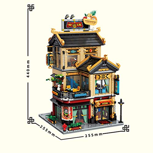 Tosbes Straßenansicht Haus Bausteine, Serie Im Chinesischen Stil Modern Hot-Pot-Restaurant Modell, Modular Stadthaus… – Bild 4