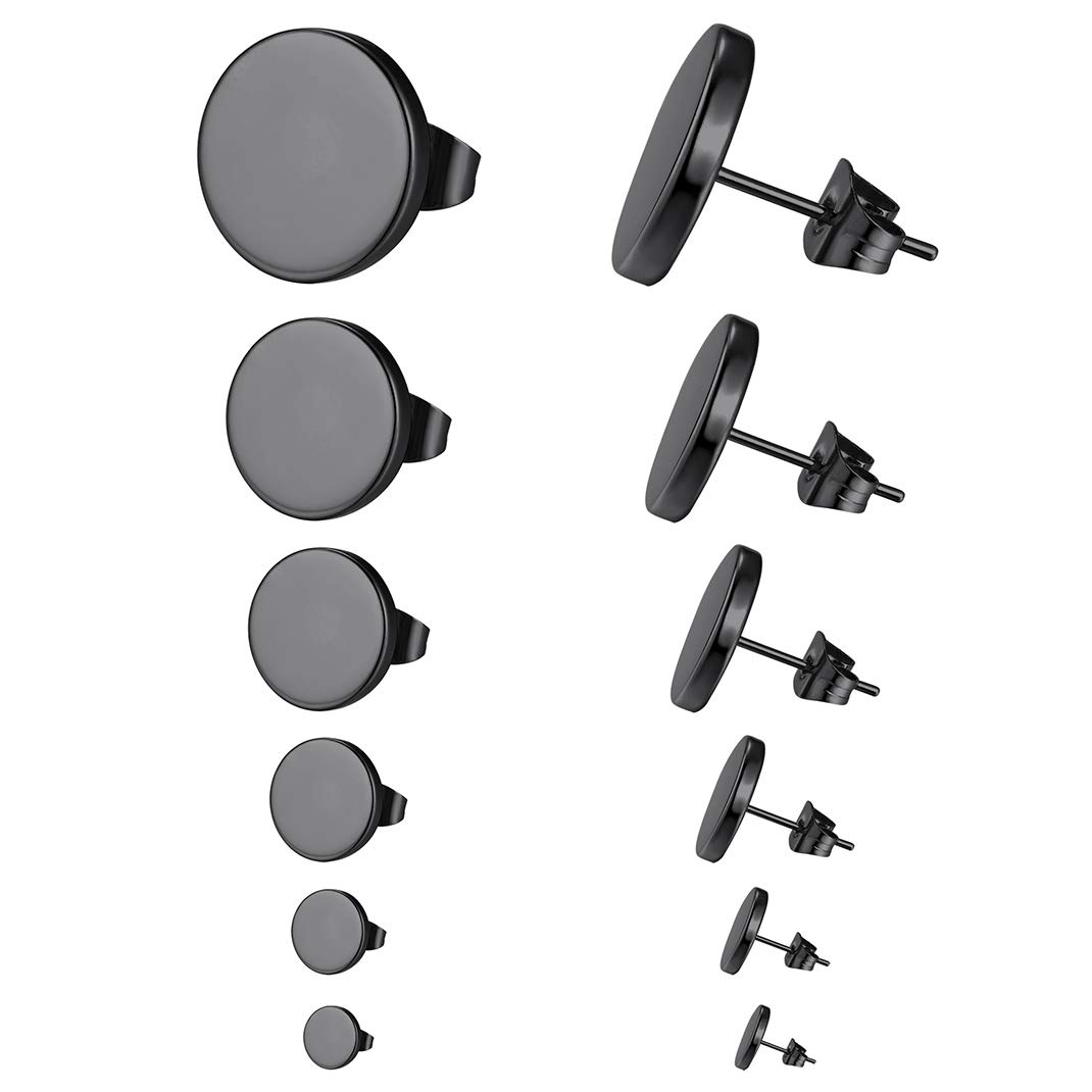 GoldChic Jewelry Earrings Sets for Men, Womens Stainless Steel Earrings Pack 3-12Pairs, Classic Design Bar/Hexagon/Geometric/Round Stud Earring Punk