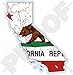 Produktbild CALIFORNIA Kalifornien Staat Kartenflagge USA, Amerika 110mm Auto & Motorrad Aufkleber, Vinyl Sticker