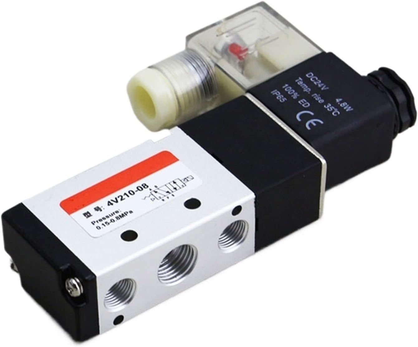 Two-Position Three-Way Solenoid Valve N3V210-08-NC-NO Normally Open AC220V reversing Valve Normally Closed DC24V(3V210-08-NC AC220V)