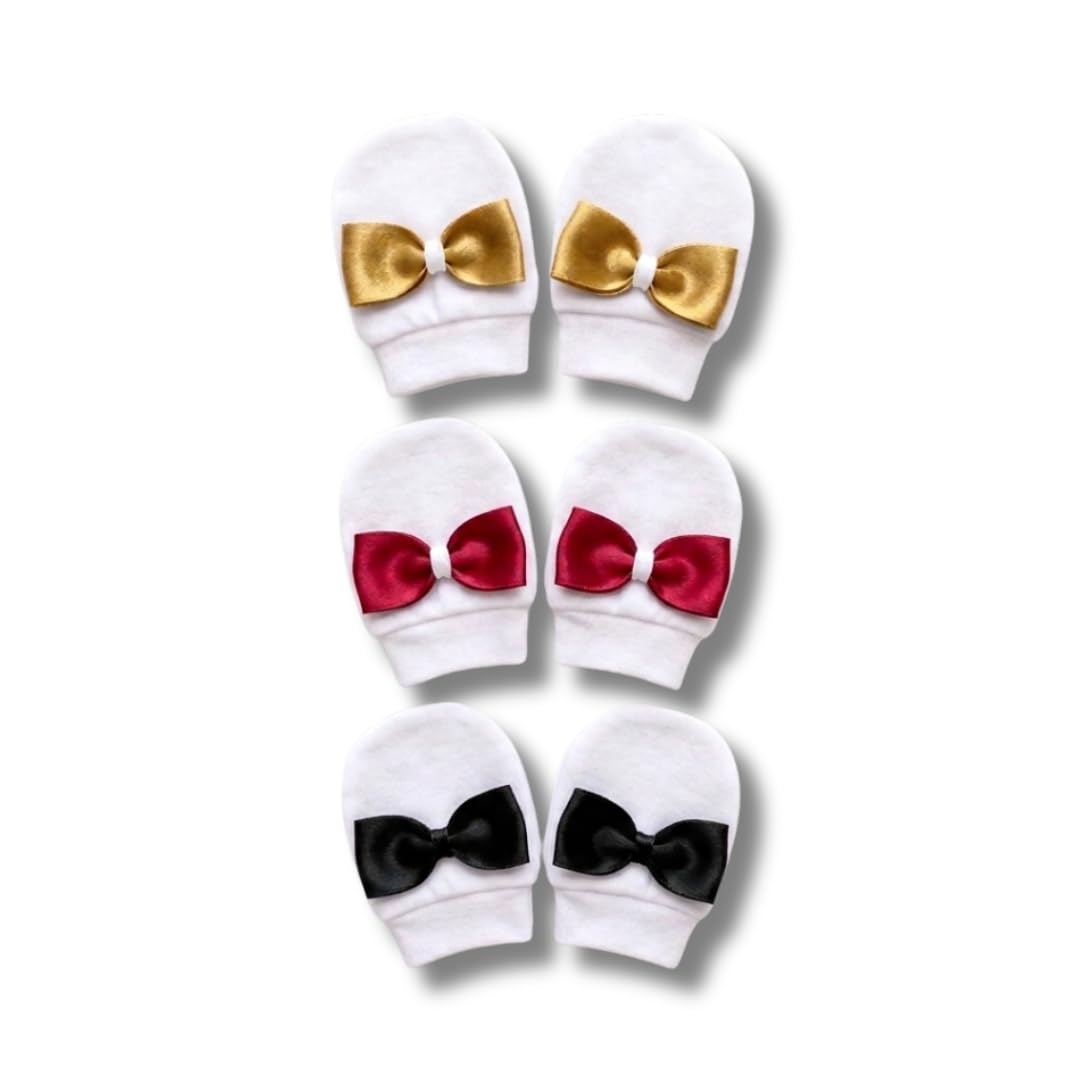 Borny Babes Set of 3 Pairs Premium Newborn Baby Mittens - 100% Super Soft Cotton 0-6 Months (Pack of 3) - Review, Price and Buying Guide