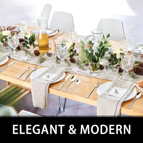Image of 49-Piece Silverware Set with Organizer, Food-Grade Stainless Steel Flatware for 8, Cutlery Utensil Sets with Steak Knives, Rust-proof, Mirror Polished, Dishwasher Safe, Silver Tree Pattern