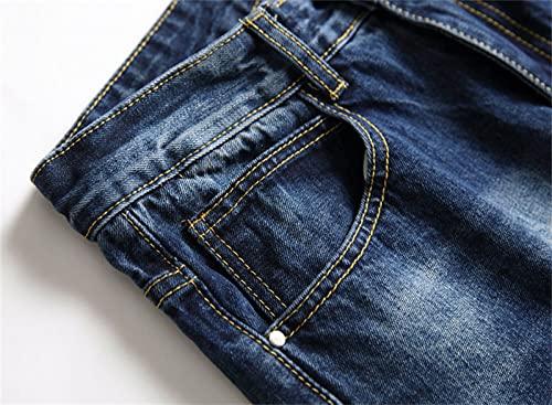 Jean décontracté à jambe droite pour hommes résistant avec poches profondes