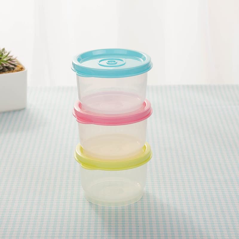 VGECEE 6 cajas redondas para alimentos pequeños, 160 ml, reutilizables, apilables, juego de recipientes pequeños para congelar