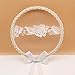 LILIMO Coussins Pour Bagues Dentelle Artificielle Anneau en Bois Appui-Tête Dentelle Arc Anneau Réglage De Mariage Rond Anneau Titulaire De Mariage Décoration De Fête,Llacebow⊙20CM