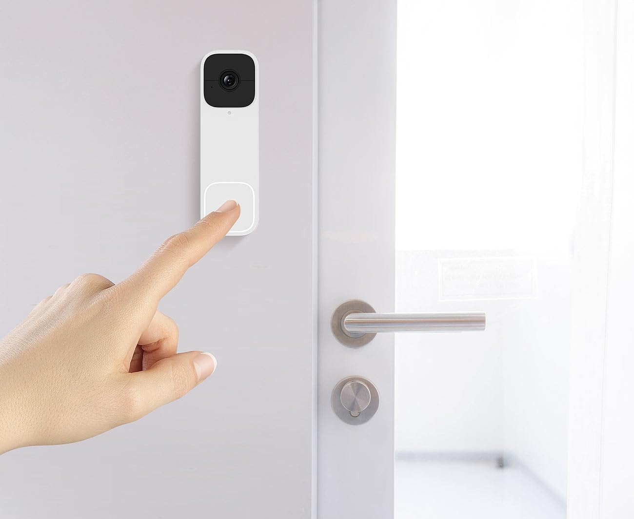 Somikon Klingel mit Kamera: Kabellose WLAN-2K-Video-Türklingel, 170°, KI-Paket-Erkennung, PIR, App (Türklingel mit Kamera, Sprechanlage, SD)