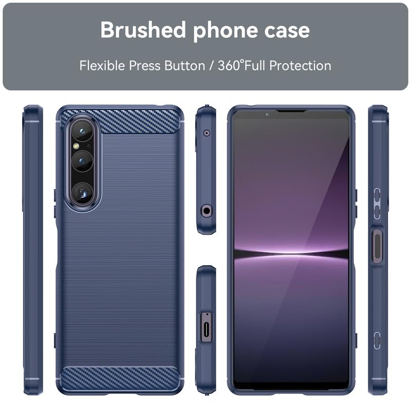 Image of Basic Case for Sony Xperia 1 V (Carbon Fibre Blue)