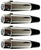CESS 4-Pin XLR Cable Female Connector Adapter for Mic Microphone - 4 Pin XLR Jack (4 Pack)