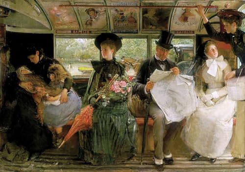 Affiche George William Joy : Le Bayswater Omnibus impression sur toile de salon 60x90cm