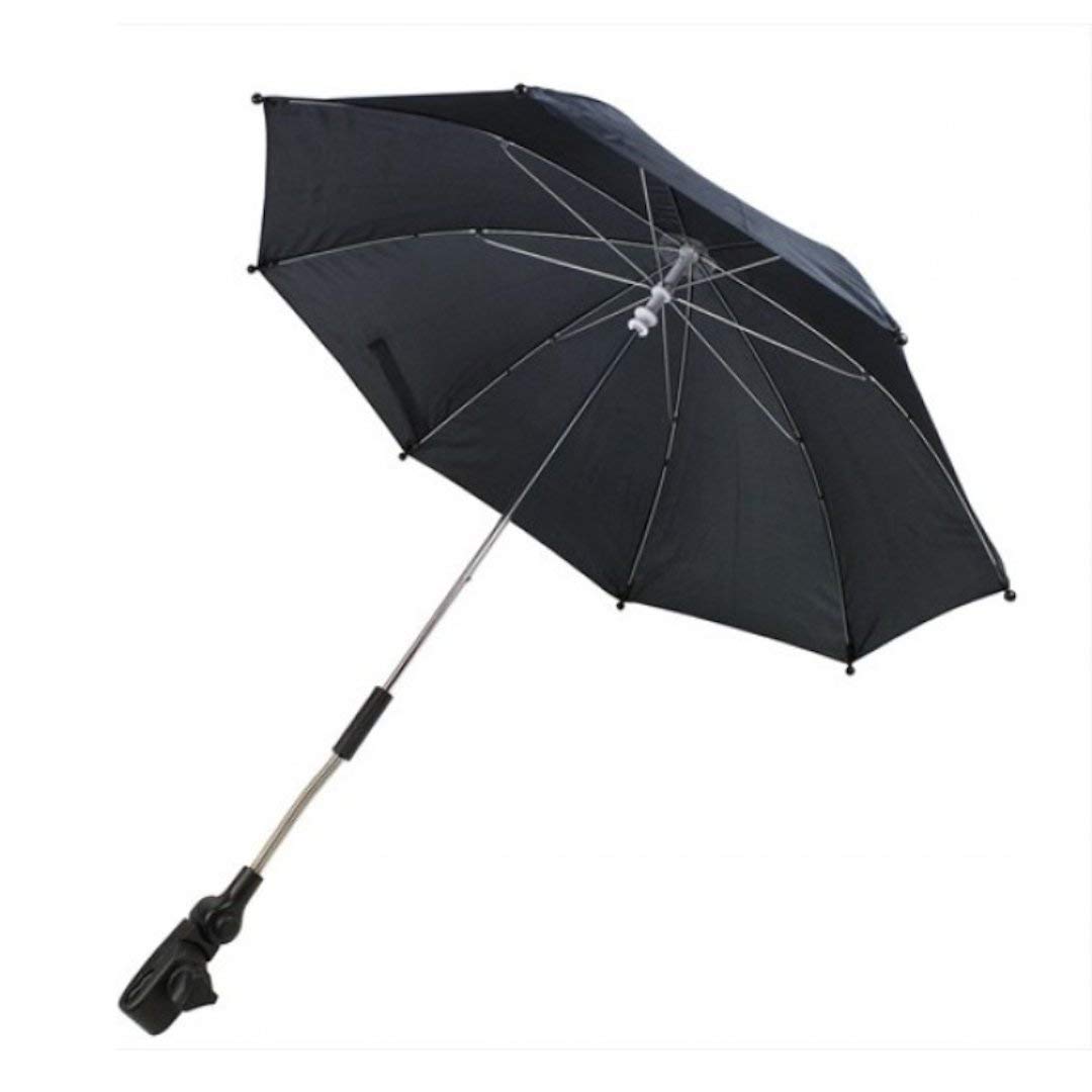First Steps Pram Buggy Pushchair Universal Automatic Parasol Umbrella Sunshade (Black)