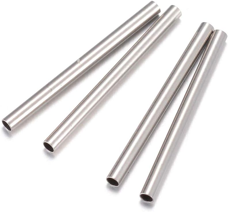 KISSITTY 500Pcs Stainless Steel Long Tube Beads Spacers 1.5mm by 20mm for DIY Jewelry Craft Making