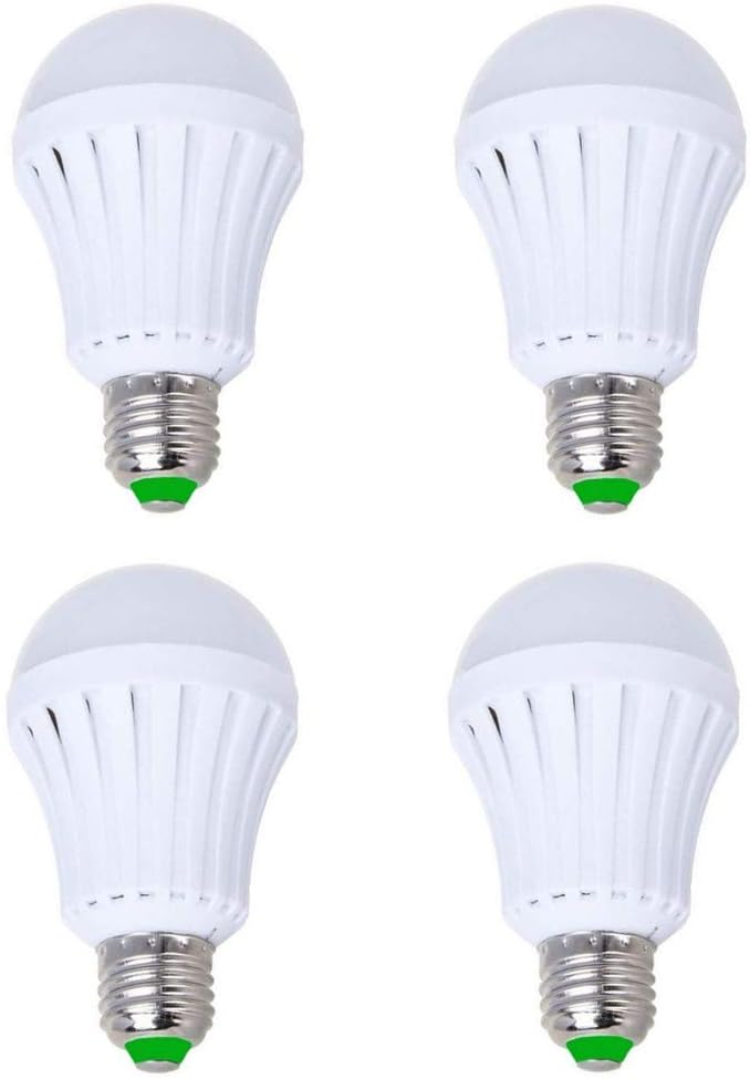 Emergency LED Light Bulbs 4 Pack,5W Human Body Induction Household Lighting Bulbs Emergency Lamps for Hurricane Power Outage,5W(60W Equivalent) 6000K E27/E26 Base,