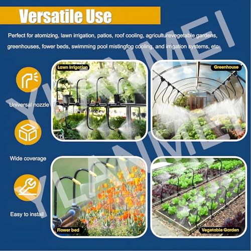 Automatic 360° Adjustable Irrigation System Kit with Timer, Fogging Sprinkler for Outdoor Garden, Lawn, Yard, Greenhouse - 20m/65.6ft Drip Watering Solution