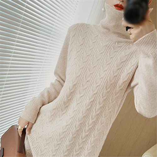 Robe d'hiver col haut en laine Kelsiop : fini le froid en grande taille