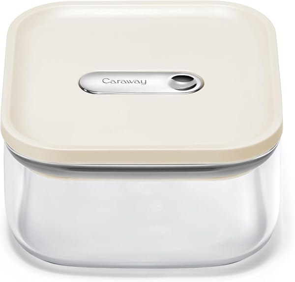 Caraway Glass Airtight Food Storage Containers with Lid – Non-Toxic, BPA-Free Kitchen Storage Container – Stackable,