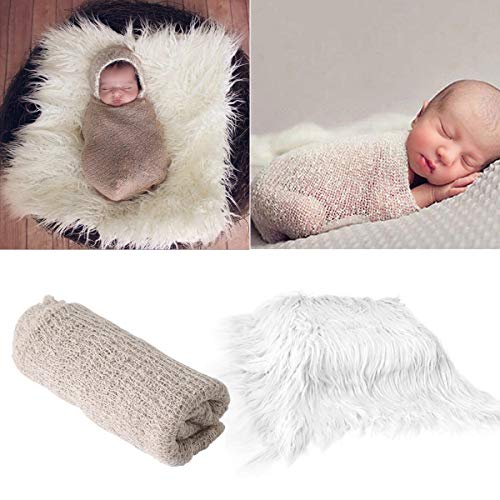 Oenbopo 201817548 2Pcs Baby Newborn Photo Props Wraps & Photography Mat cover