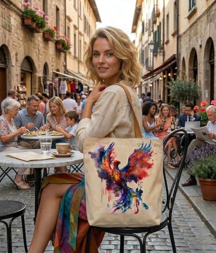 Image of Canvas Tote Bag with Zipper for Women| Inside Pocket | Cotton College Shoulder Bag | Stylish Travel Sling & Handbag for Daily Use | Cotton Canvas Fabric