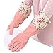 Produktbild TININNA Neu Blumen Muster wasserdichte Gummihandschuh Haushaltshandschuhe Kautschuk Handschuhe Geschirrspülen Handschuhe Küche Reinigung Handschuhe EINWEG Verpackung