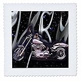 3dRose qs_ 145_1 Quilt Square Picturing Harley-Davidson Number 174 Motorcycle