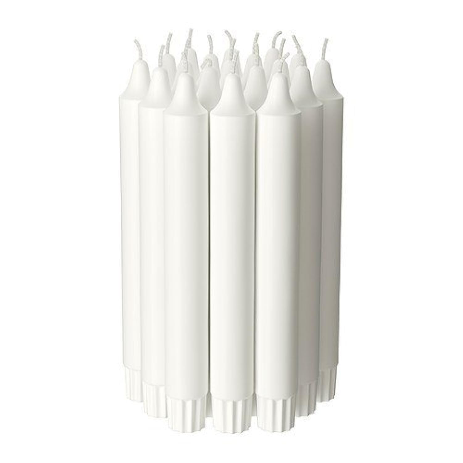 JUBLA 3 x Unscented chandelier candle, white, Pack of 20, Diameter: 22 mm Height: 19 cm Burning time: 6 hr.