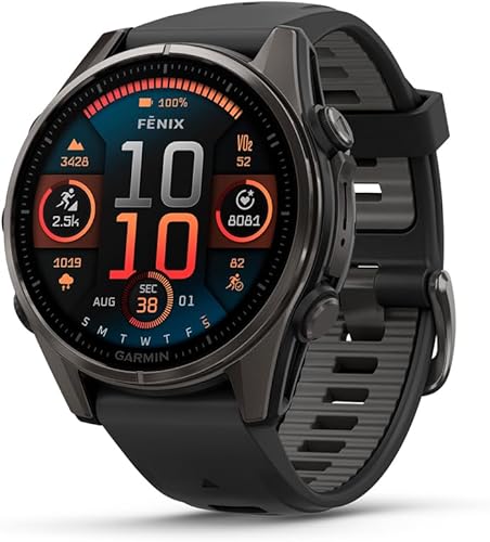 Miniatura 17 de Garmin fēnix® 8 – 47mm, AMOLED, Smartwatch GPS Multisport Premium, Vida Útil de Batería Larga, Certificado para Buceo, Linterna LED Integrada, Gris
