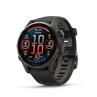 Garmin fēnix® 8 – 43mm, AMOLED, Sapphire, Premium Multisport GPS Smartwatch, Long-Lasting Battery Life, Dive-Rated, Built-in LED Flashlight, Soft Gold with Dark Sandstone Band
