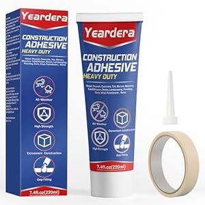 Heavy Duty Construction Adhesive, 7.4 Ounce Cement Glue Squeeze Tube, Versatile Construction Glue for Tile, Floor, Stone, Wood, Wall & More, Pack of 1 (CZJS-001)