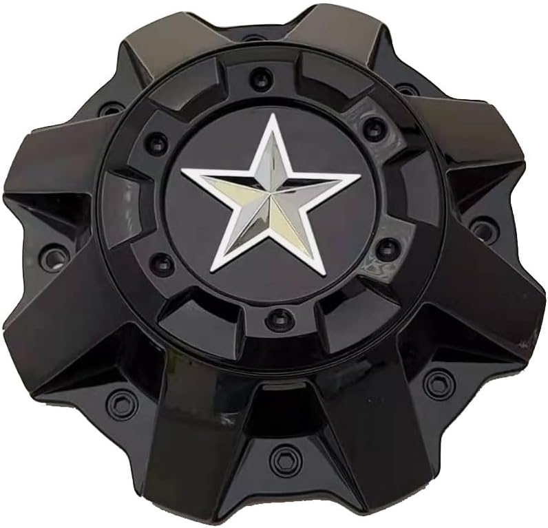 1PC Center Cap Wheel Hub Cap, for DFD Texas Lone Star Wheels Rim, C-052 C-051, Glossy Black, asd23rf