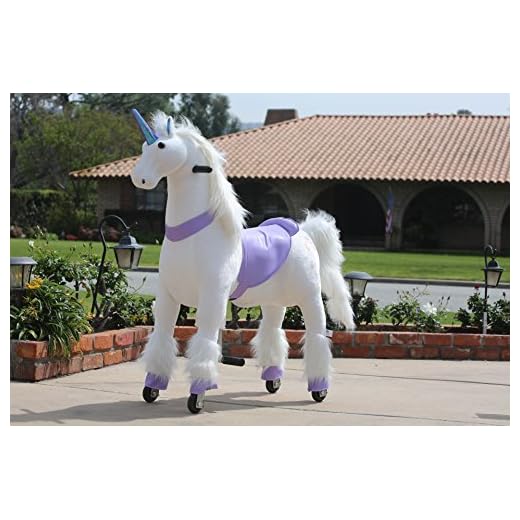 Medallion - My Pony Ride On Real Walking Horse for Children 5 to 12 Years Old or Up to 110 Pounds (Color Medium Purple Unicorn) for Girls 5 to 12 Years Old