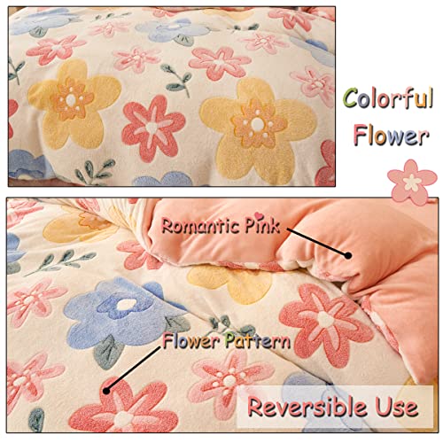 Lmonmoo DCS-5 Pink Duvet Cover Twin, Fluffy Comforter Cover Set thumb #1