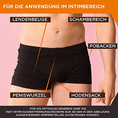 Veet Men Intim-Haarentfernungs-Set für Männer - 100 ml Enthaarungscreme für den Intimbereich mit Spatel & 50 ml Pflegebalsam - Image 5