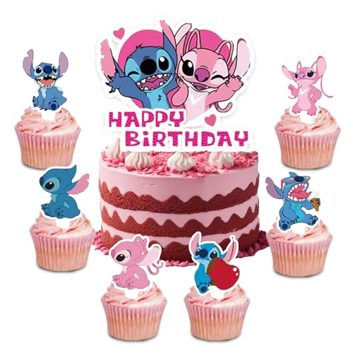 25 Decoration Gateau Anniversaire, Cupcake Toppers,Gâteau Toppers, Enfants Décoration De Fête Anniversaire pour Fête de Filles Garçons（I
