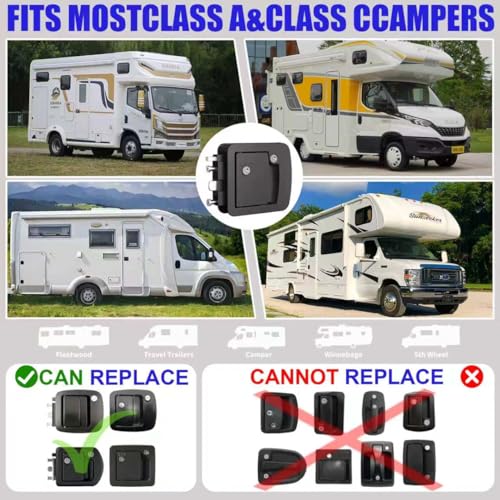 Image of Motor Home & Camper Door Locks,Class C Mechanical RV Door Locks Replacement,RV Door Latch with 4 Keys, fits Campers with 4.25 inch x 4.50 inch x 1.25 inch-1.5 inch Lock Hole(4 Alike Keys 2 Class C Mechanical Lock)