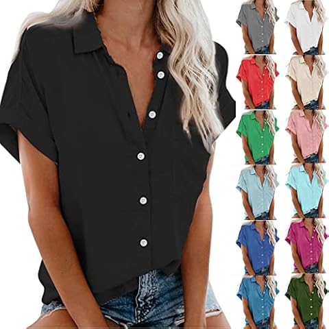 Chemisier Femme Manches Courtes Noir Cover