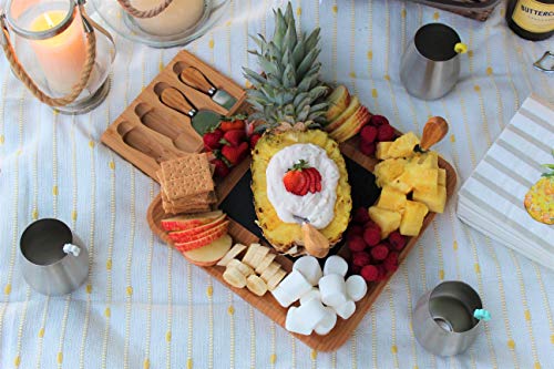 image for Intuition Trading Company Premium Bamboo Cheese Board and Cutlery Set 