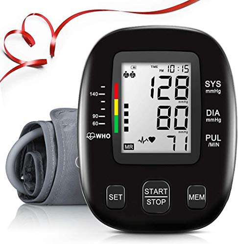 Blood Pressure Monitor,Automatic Upper Arm Bp Machine,Digital Blood Pressure Moniotor,Large LCD Display & Adjustable Cuff,2 Users 198 Memory Hypertension Detector for Home Use