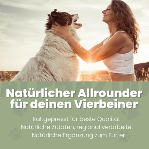 alphazoo Premium Schwarzkümmel-Öl für Hunde 100ml – Kaltgepresstes Natur-Futteröl mit Omega-6 & Omega-9, unterstützt Fell, Haut & Immunsystem