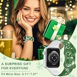 wipalor St Patricks Day Clover Green Bands for Apple Watch Bands for Women - Image 5